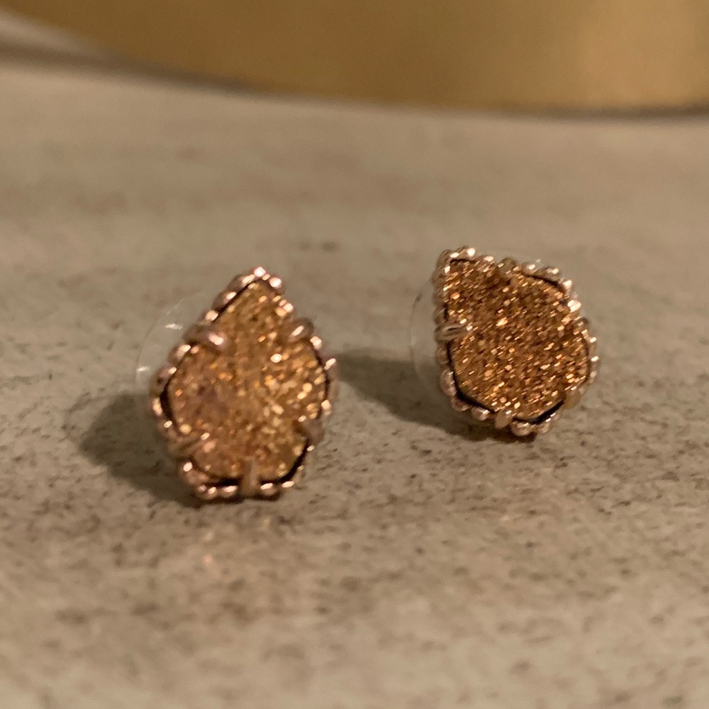 KENDRA SCOTT- Tessa rose gold drusy earrings